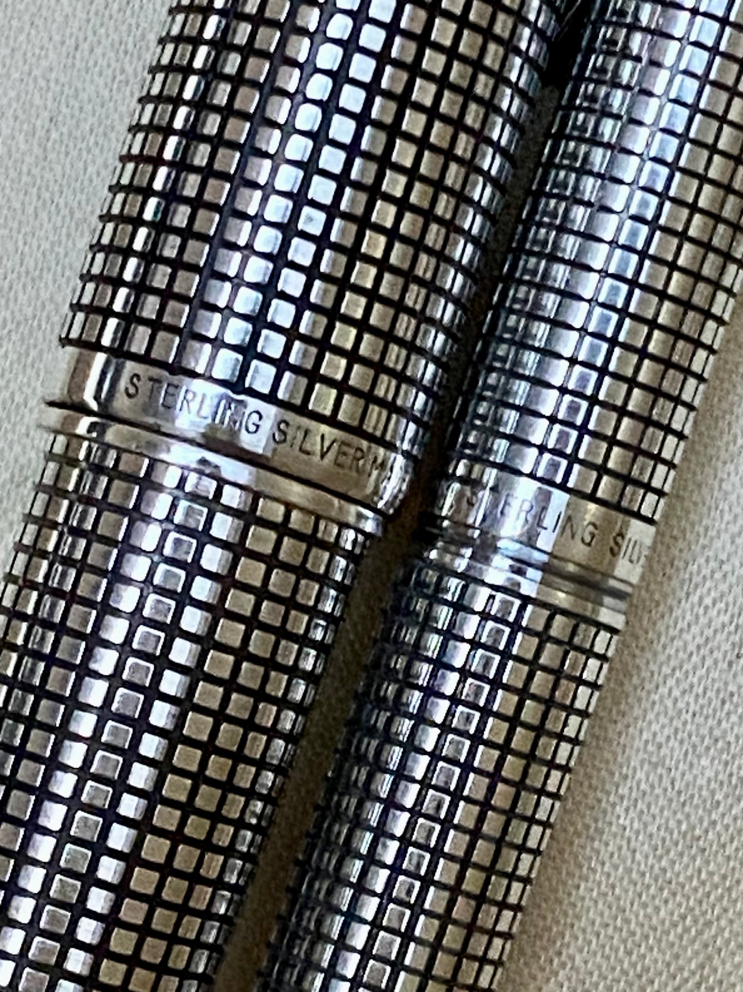 Pilot Elite Full Sterling Silver Lattice Fountain Pen & Mechanical Pencil Set