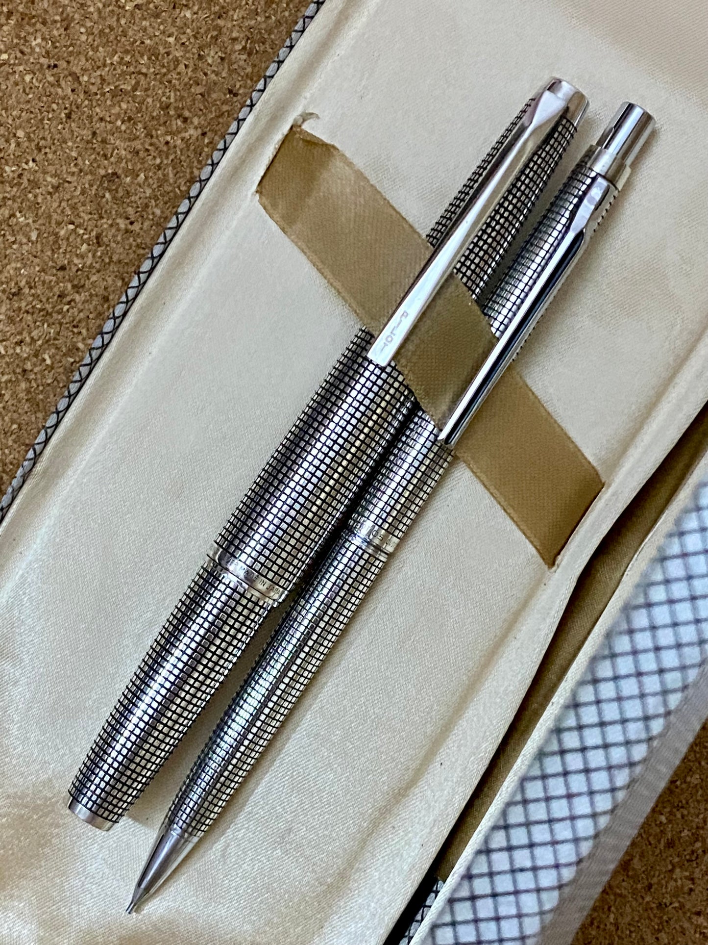 Pilot Elite Full Sterling Silver Lattice Fountain Pen & Mechanical Pencil Set